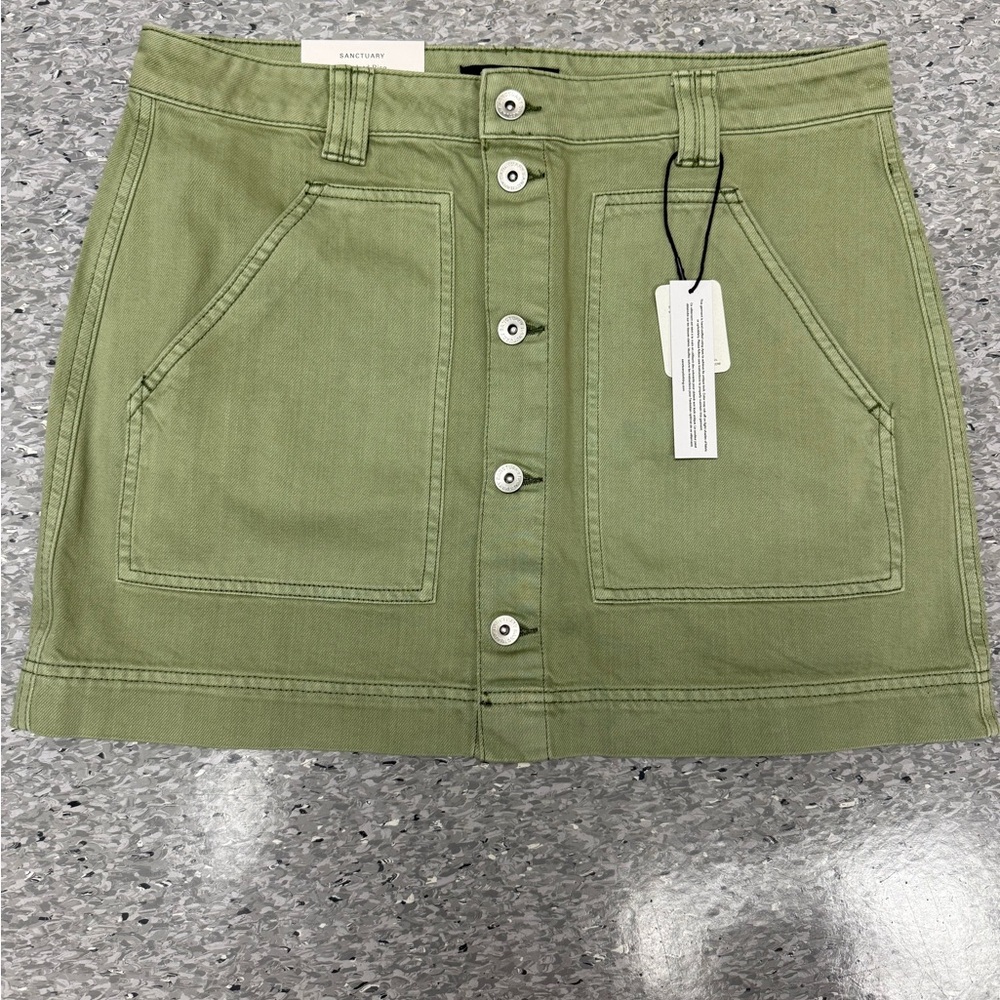 Sanctuary Green Mini Cargo Skirt Casual
